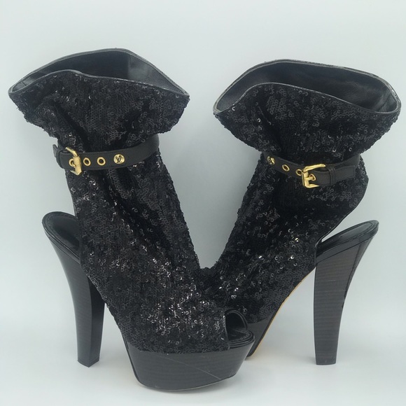 Louis Vuitton Runway Peep Toe Platform Ankle Boots - Picture 15 of 16